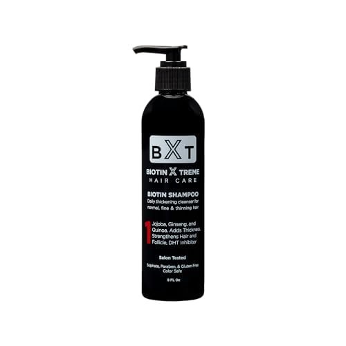Natural Biotin Thickening Shampoo for Hair Loss and Thinning Hair | Color Safe and Paraben and Sulfate Free for Men's and Women's Hair Growth 8 oz