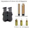 Double Magazine Holder, 9mm 10mm .40 .45 Single & Double Stack Magazine Pouch, Universal Magazine Holster for Glock/Sig sauer/S&W/Beretta/Taurus/H&K/Springfield/CZ/Ruger/1911 Mags