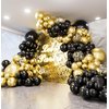Haolongfa New Years Balloons Arch Garland Kit, 18/12/10/5 Inch Black and Gold Balloon Kit, Black Gold Balloons Confetti Balloons,for New Year Party Decoratons New Years Eve Party Supplies 2025