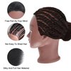 Lamcestyr 100% Real Hair Mannequin Head Training Head Manikin Cosmetology Doll Head for Hairdresser Practice Braiding Hair Styling with Clamp stand (14 inch, black)
