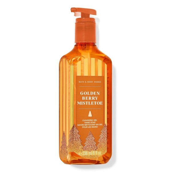 Bath Body Golden Berry Mistletoe Gentle Gel Hand Soap | 8 Fl Oz | Scented with Natural Essential Oils