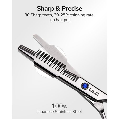 Hair Thinning Scissors ULG Professional Barber’s Texturizing Teeth Shears for Hairdressing, Salon and Home Use Thinning Shears for Hair Cutting, Made of Japanese Stainless Steel, 6.5 inch