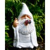 Karoter Middle Finger Figurine Decorations, Naughty Smoking Wizard Gnome, 5.9 Inch , Garden Statue Outdoor, Funny Figurine for Lawn Yard Balcony Porch Patio Home Ornaments Outdoor