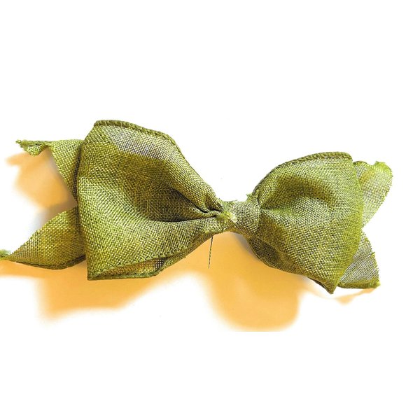 Green Ribbon Hair Barrette