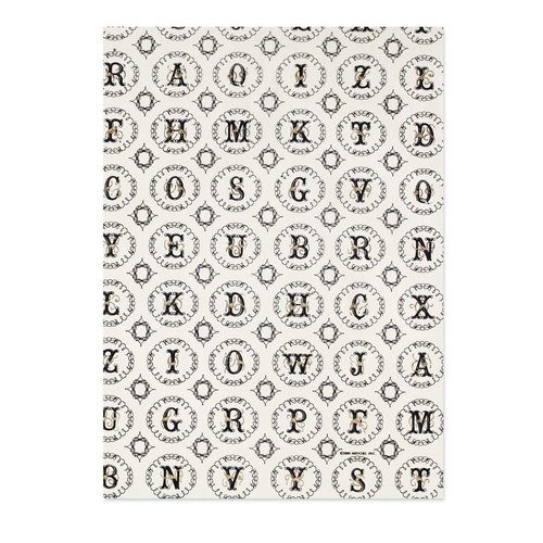Gift Wrap - Alphabet - Cream