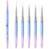 Makartt Nail Art Brushes,Liner for Nails, 5pcs, 7/9/11/15/25mm, Easy Hold, Thin Nail Art Design Brush Detail Brush for Gel Polish Nail Paintings Different Lines 3D Nail Pattern French Tips Nail Tool