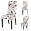 SearchI Printed Dining Room Chair Covers Set of 6, Stretch Kitchen Chair Covers Washable Parsons Chair Slipcover Removable Dining Chair Protectors for Hotel,Ceremony(Brown Flower)