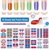 DANNEASY 16 Sheets 4th of July Independence Day Nail Polish Stickers Full Nail Wraps Self Adhesive Nail Polish Strips Gel Fingernail Sticker Nails for Women with Nail File, Cuticle Stick