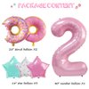 Donut Two Sweet Birthday Party Decorations Supplies for Girls, Dokuna 6 Pcs 40” Pink Donut Balloons for Donut 2nd Birthday Decorations Two Sweet Party Decoration (Donut-2)