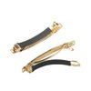 MAHAVIMOKSA Gold French Barrette Hair Clips with Black Leather Protect for DIY Craft Project (100mm/4"-10pcs)