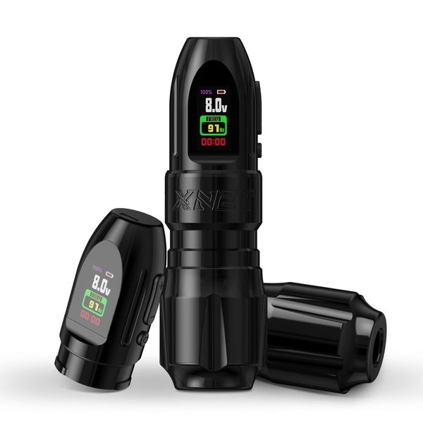 Xnet Wilk Wireless Tattoo Gun Machine Brushless Motor Straight Drive Bar - 2400mAh & Extra 1800mAh Batteries Rotary Tattoo Cartridge Pen with Digital Display for Professional Tattoo Artists& Beginners