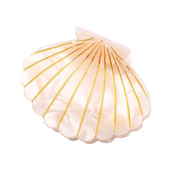 Shell Claw Clip,Acetate Hair Clips,Small Hair Clips for Women,White
