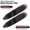 Isheeny Light Yaki Tape In Hair Extensions Human Hair Black Women Yaki Straight Tape In Hair Extensions Seamless Straight Hair Extensions Real Human Hair Tape In Hair Extensions 16inch 20PCS 40g/set
