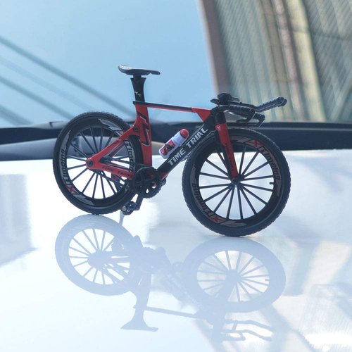 Ailejia Racing Bicycle Mountain Finger Dirt Bike Toy Mini Bicycle Vehicles Ornament Bicycle Cake Topper Model Mini Bikes Decoration Crafts for Home (Red)