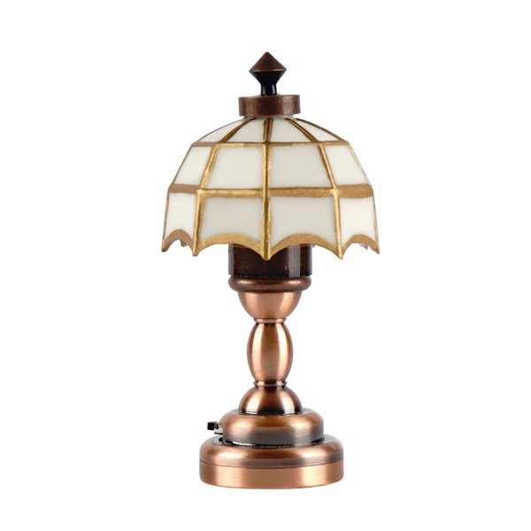 Waldosia 1:12 Scale Dollhouse Miniature LED Accent Table Lamp w/Classic Shade