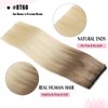 SURNEL Wire Hair Extensions Real Human Hair, 18inch 80g Ash Brown to Platinum Blonde, Invisible Wire Hair Extensions with Transparent, Seamless Fish Line Hairpiece(18,8T60)