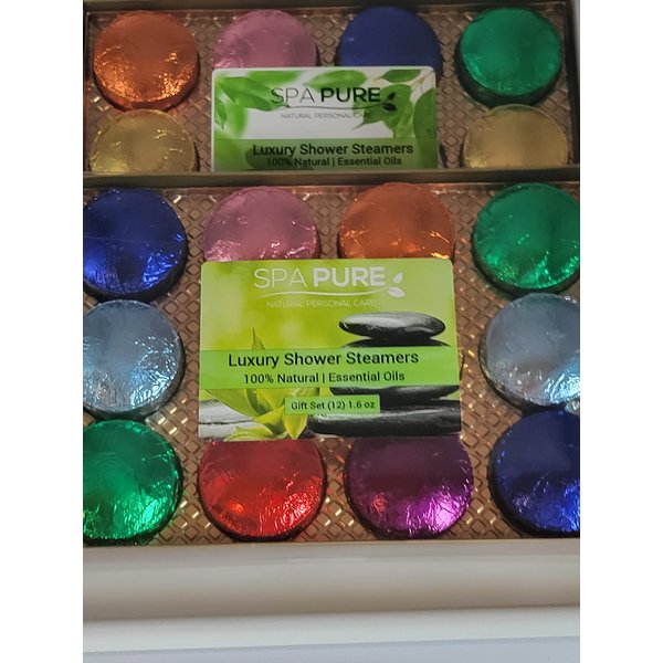 Spa Pure Shower Tablet Aromatherapy: 2 Gift Sets Made in USA with 100% Pure Essential Oils (24 Count)