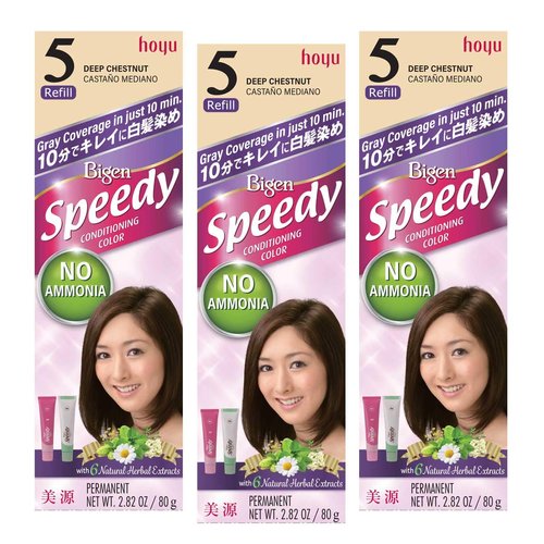HOYU Bigen Speedy Hair Color Refill, No. 5 Deep Chestnut (Pack Of 6)