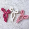 Bmobuo Bows Claw Clips 3Pcs Hair Bows for Women Hair Ribbon 5 Inch Hair Clips Trendy Claw Clips for Thick Hair Pink Ribbon Clips White Coquette Bows