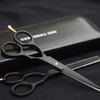GMI-TWEEZERS™-Hair Cutting Scissors for Professionals, and Home Use -Professional Barber Scissors-Hair Scissors for Men and Women-thinning Shears for Hair Cutting Set-Pack of 2 (Black)