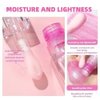 2 Pcs Color Changing Lip Oil,Magic Color Changing Lip Glow Oil With Big Brush,Boss Up Color Changing Lip Oil,Moisturizing and Non-sticky Boss Up Cosmeticsl (Shiny Pink)