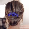 BETITETO Bridal Crystal Hair Piece Rhinestone Wedding Small Hair Comb Accessories for Women Girls (Blue)