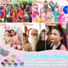 TEUVO Glitter Tattoo Kit for Kids, 50 Glitter Colors, 199 Stencils, 2 Gem Stickers, 4 Glue, 5 Brushes Body Face Arts Glitter Makeup Temporary Tattoos for Girls Halloween Christmas Birthday Party Gifts