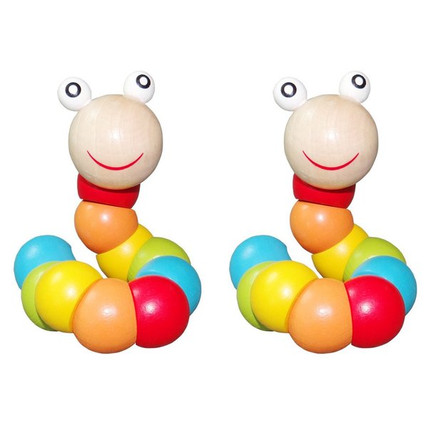 Wooden Toys Baby's Adorable Caterpillar Puppet Toy with Bright Color for Early Education