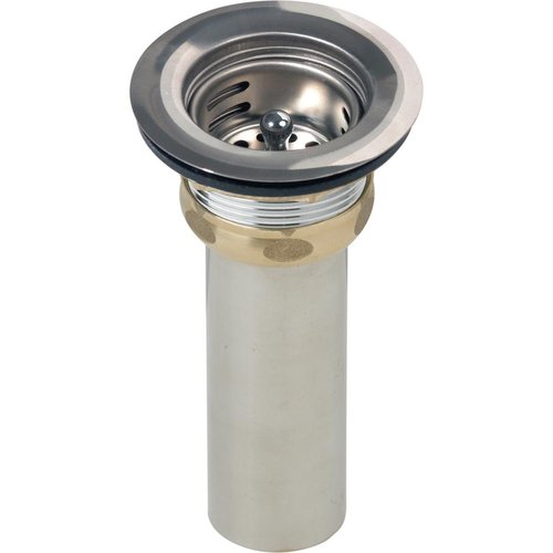 Elkay LK58 2" Drain Fitting with Type 304 Stainless Steel Body, Stainless Steel Strainer Basket, and Rubber Seal