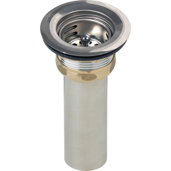 Elkay LK58 2" Drain Fitting with Type 304 Stainless Steel Body, Stainless Steel Strainer Basket, and Rubber Seal