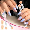 Teaaha 10 PCS Ombre Nail Brush, Ombre Sponges Round Nail Pen, 2 PCS Double-Head Gradient Sponge Rhinestone Handle Acrylic Nail Brush, With 8 PCS Replacement Head for Gel Nails DIY Art Design