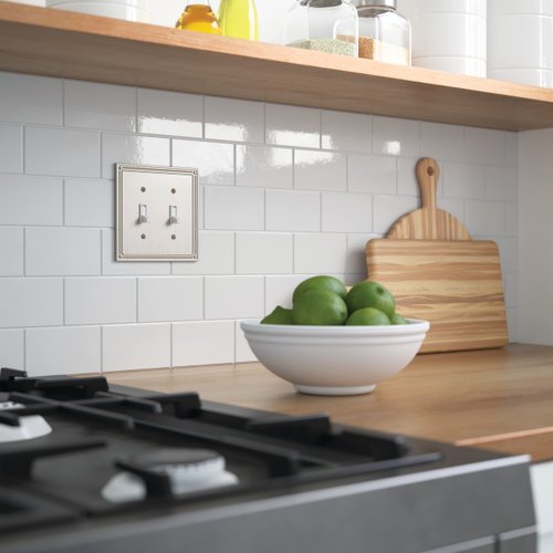 Franklin Brass Classic Beaded Wall Plate, Stain Nickel Double Decorator Outlet Cover, 1-Pack, W35061-SN-C