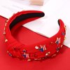 4th of July Headbands for Women, 4th of July Accessories, American Flag Patriotic Headbands, Rhinestone Pearl Knotted Headbands Beads Embellished Jeweled Headbands Holiday Gifts (Star B - Red)