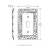 Franklin Brass Paisley Wall Plate, Brushed Satin Pewter Single Switch Cover Switch Cover, 1-Pack, 64048