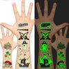 EMOME Glow Temporary Tattoos for Kids, Kid Tattoos for Party Favors Decorations Supplies, Cute Tattoo Sticker Goodie Bag Stuffers Boys and Girls (Pirate)