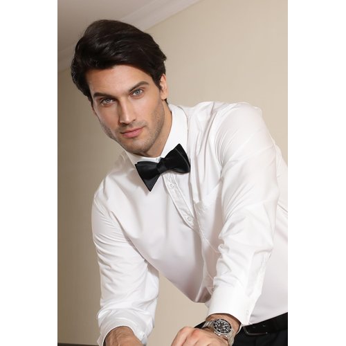 HISDERN Bow Ties for Men Solid Black Self Tie Bow Tie & Pocket Square Set Classic Formal Satin Bow ties for Tuxedo Wedding Party