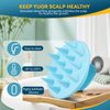 BEAUTLOHAS. Soft Silicone Head Scalp Massager Hair Shampoo Brush, Silicon Hair Scrubber Dandruff Brush for Wet and Dry Hair, for Women & Men Kids or Pets (Blue)