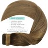 Wrap Around Clip in Ponytail Hair Extensions Long Ponytail Extension Natural Straight Ombre Darker Brown Mix Light Brown to Light Brown Pony Tails Hair Extensions T#(M3-8)-8 16 Inch 80g