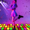 Haull 236 x 39 Inch Neon Light up Dance Floor Glow in The Dark Blacklight Rug Neon Party Decorations UV Reactive Fluorescent Runner for Christmas Birthday Wedding Party Favors(Rectangles)