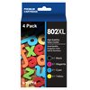 802XL Remanufactured Ink Cartridges Replacement for Epson 802 Ink Cartridges 802XL Ink Cartridges for Epson Printer to Use with Workforce Pro WF-4730 WF-4740 WF-4720 WF-4734 EC-4020 EC-4030 (4 Pack)