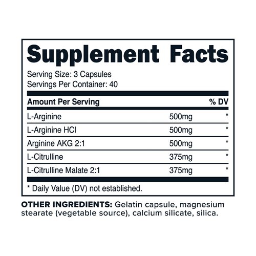 Primaforce Nitric Oxide Booster (2,250mg, 120 Capsules) - 40 Servings of Our Nitric Oxide Boosting Blend for Pre-Workout and Post-Workout
