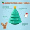 COZYPANDA Teething Toys for Babies 0-36 Months, Baby Teething Toy, Soft Educational Stacking Toys with Christmas Tree Toys for Infant & Toddler Gift, Baby Teether Includes 4 Silicone Stacking Rings