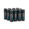 USB Rechargeable AA Batteries by Pale Blue, Lithium Ion 1.5v 1700 mAh, Charges 1.5 Hours, Over 1000 Cycles, 4-in-1 USB-A to USB-C Charging Cable, LED Charge Indicator, 12-Pack