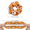 WIRESTER 4 Pcs Satin Hair Scrunchies, Silk Hair Ties, Soft Elastic Hair Bands Ponytail Holder, Silky Curly Hair Accessories for Women Girls - Sunflowers Daises Pattern