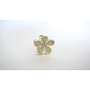 Small mini gold metal clear crystal flower hair claw clip