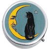 Cat and Moon Medicine Vitamin Compact Pill Box - portable pillbox case fits in purse or pocket