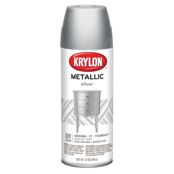 Krylon K01406 Brilliant Aerosol, 11-Ounce, Silver Metallic Finish, Water Based