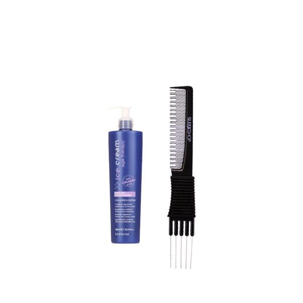 Inebrya Ice Cream Age-Therapy Hair Lift Conditioner (10.14 oz) with Teasing Comb Pack of 1
