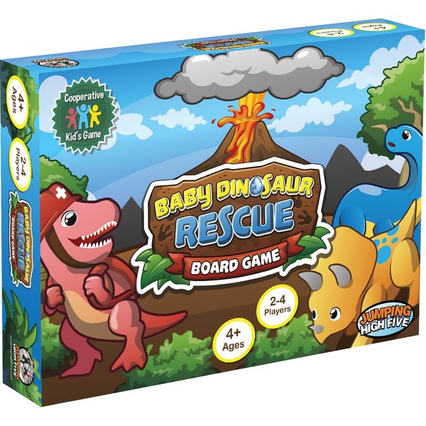 Jumping High Five Baby Dinosaur Rescue! Cooperative Dinosaur Board Game, Kids Ages 4+ Help Dinos Race to The Island, Easy to Learn and Great for Family Game Night