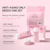 Sakura Travel Skincare Set for Teenage Girls - Face Routine Set for Women,4 Piece Gentle Skin Cleaning & Care Travel Size Kit With Cleanser, Toner, sunscreen and Face Cream